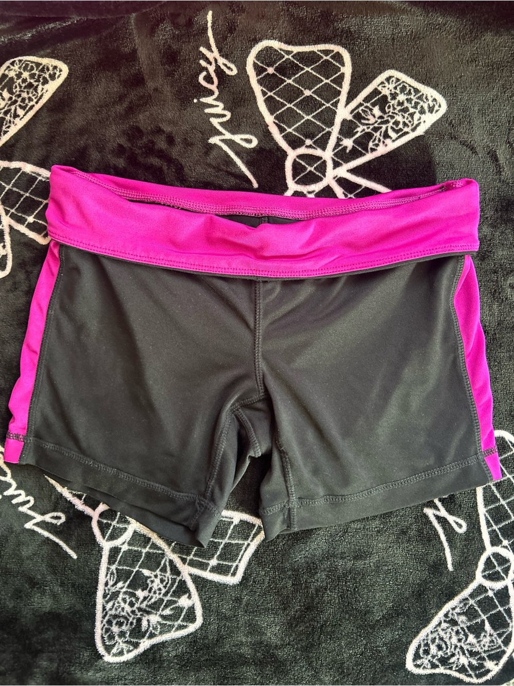 ‘Athletic Works’ Black and Magenta Athletic/Biker Shorts